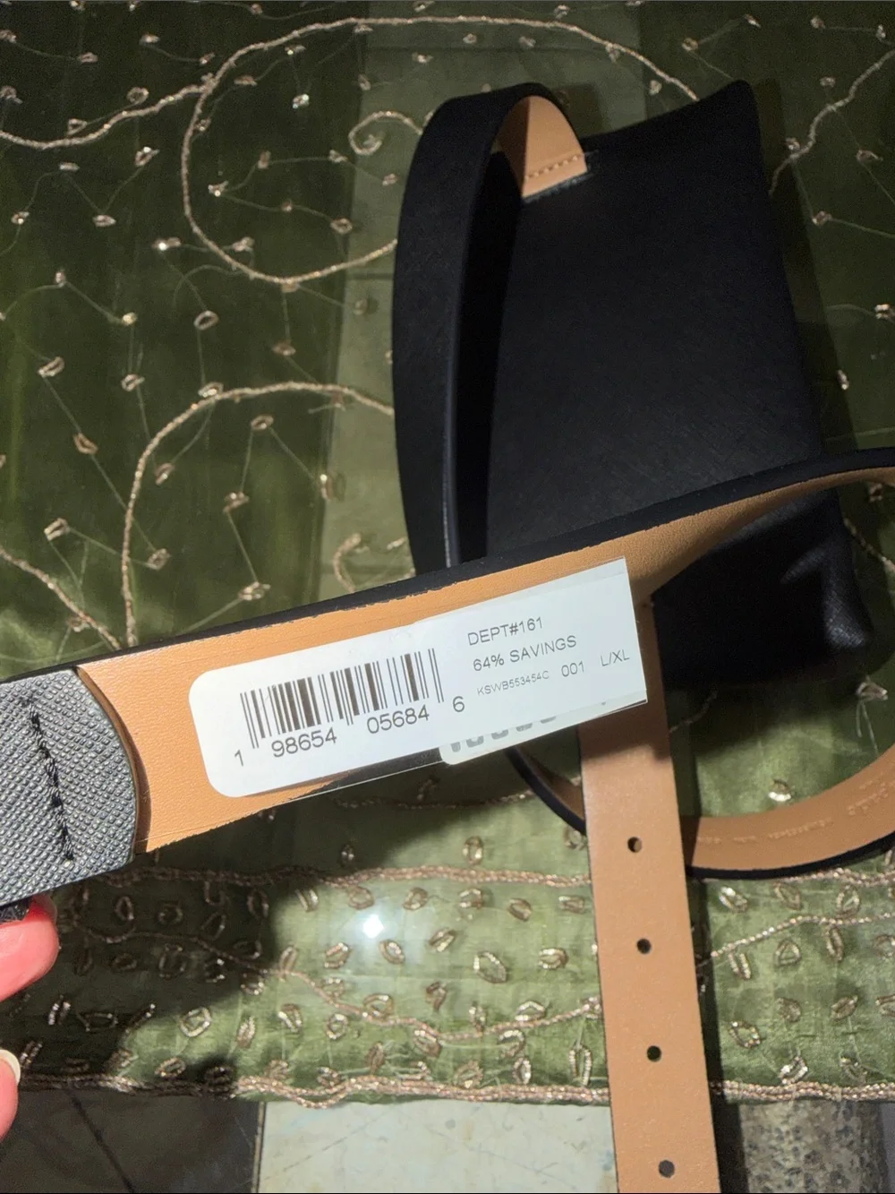 NWOT Kate Spade zip top leather belt bag Fanny Pack Black L/XL